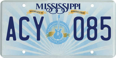 MS license plate ACY085