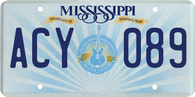MS license plate ACY089