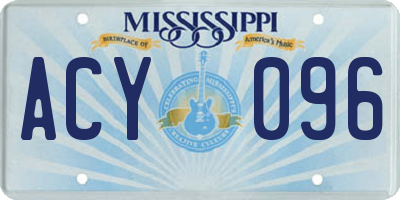 MS license plate ACY096