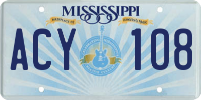 MS license plate ACY108