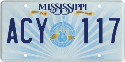 MS license plate ACY117