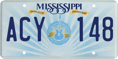 MS license plate ACY148