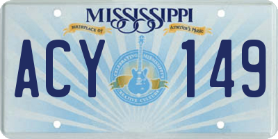 MS license plate ACY149