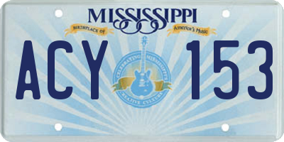 MS license plate ACY153