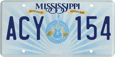 MS license plate ACY154