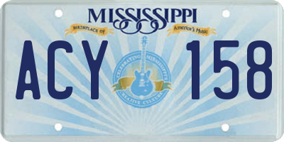MS license plate ACY158
