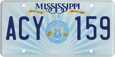 MS license plate ACY159