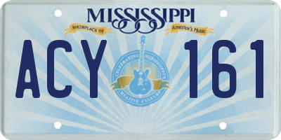 MS license plate ACY161