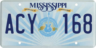 MS license plate ACY168