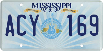 MS license plate ACY169