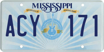 MS license plate ACY171