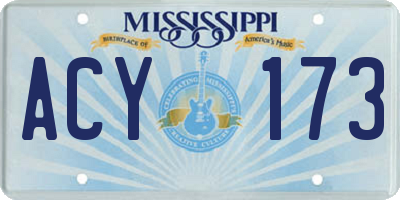 MS license plate ACY173
