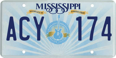 MS license plate ACY174