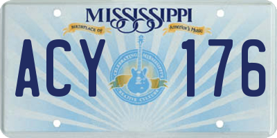 MS license plate ACY176