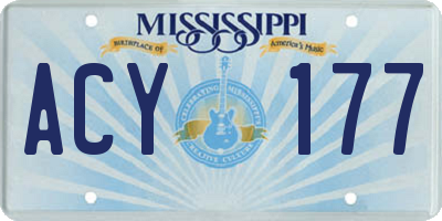MS license plate ACY177