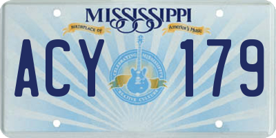 MS license plate ACY179