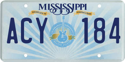 MS license plate ACY184
