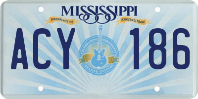MS license plate ACY186