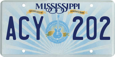 MS license plate ACY202