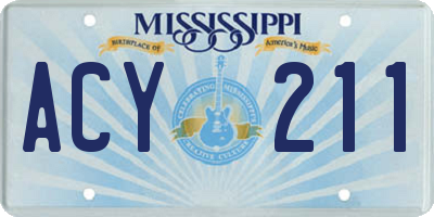 MS license plate ACY211