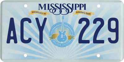 MS license plate ACY229