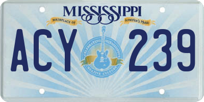MS license plate ACY239