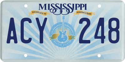 MS license plate ACY248