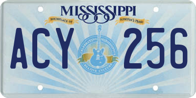 MS license plate ACY256
