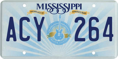 MS license plate ACY264