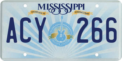 MS license plate ACY266