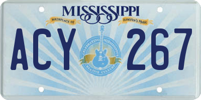 MS license plate ACY267