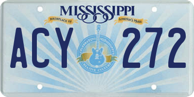 MS license plate ACY272