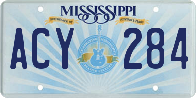 MS license plate ACY284