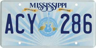 MS license plate ACY286