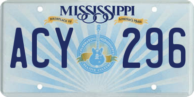 MS license plate ACY296