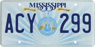 MS license plate ACY299