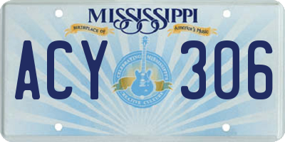 MS license plate ACY306