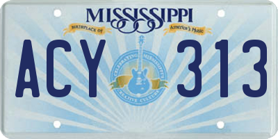 MS license plate ACY313