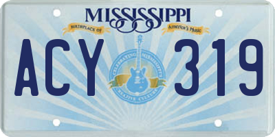 MS license plate ACY319