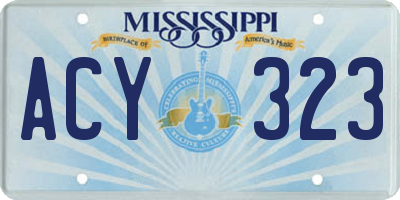 MS license plate ACY323