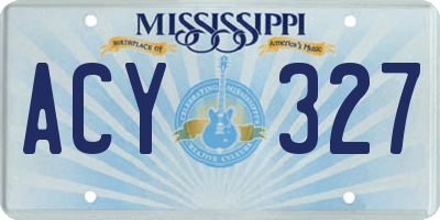 MS license plate ACY327