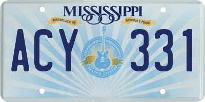 MS license plate ACY331