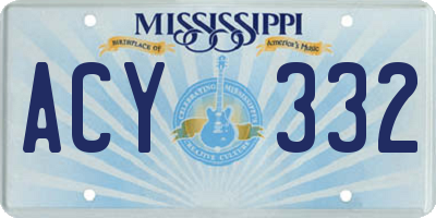 MS license plate ACY332