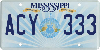 MS license plate ACY333