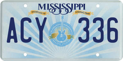 MS license plate ACY336