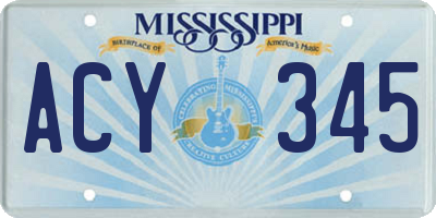 MS license plate ACY345