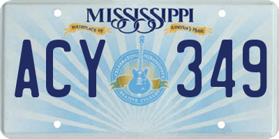 MS license plate ACY349