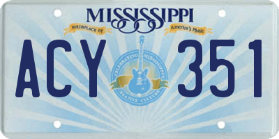 MS license plate ACY351