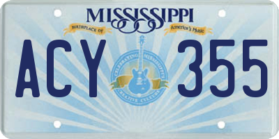 MS license plate ACY355