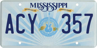 MS license plate ACY357